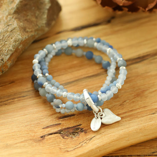 Armband mit echtem blauen Aventurin (B18BS)